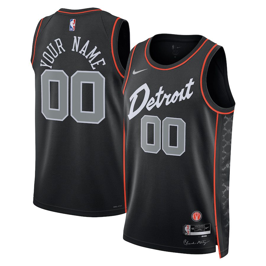 Men Detroit Pistons Nike Black City Edition 2023-24 Custom Swingman NBA Jersey
